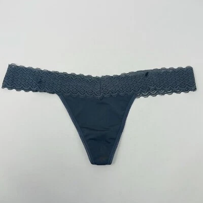 Rene Rofe 内衣女式 XL 码蕾丝丁字裤内裤深灰色 991 — 第 1/4 张图片