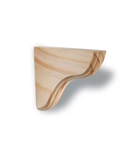 2 X REGGIMENSOLA REGGI MENSOLE ONDA LEGNO 22 CM CASA SALOTTO CUCINA - Foto 1 di 8