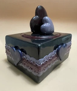 William Bill Wilhelmi & David Starr Chapman - Lidded Ceramic Heart Box 1981 - Picture 1 of 24