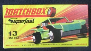 De Colección Matchbox SUPERRÁPIDO Nº 13 Baja Buggy Tipo H2 SOLO EN CAJA Original Lesney - Imagen 1 de 3