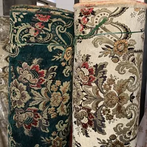 Luxury Vintage 58" Wide Chenille Jacquard Tapestry Fabric Upholstery Decor BTY - Picture 1 of 15