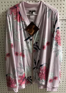 IMAN Chic Reversible Stretch Knit Bomber Floral Jacket Women’s Size 4X NWT $60 - Picture 1 of 6