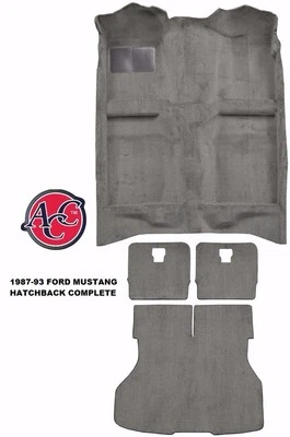 Kit de alfombra moldeada Ford Mustang 1987-1993 cupé hatchback alfombra Cutpile Foto 1 de 4