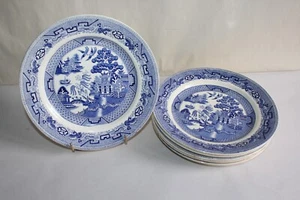 6 assiettes plates en faïence Hamage Moulin des Loups modèle Willow N° 1 - Picture 1 of 10