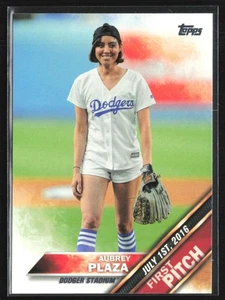 Aubrey Plaza 2016 Topps Update First Pitch #FP-6 Los Angeles Dodgers - Picture 1 of 2