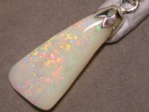 3.7 ct.  Shell Opal Pendant  - Solid Australian Gem Opal - Sterling Silver - Picture 1 of 10