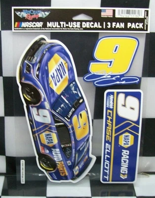 CHASE ELLIOTT #9 NAPA 3 PACK 2025 NASCAR WINCRAFT 5X7 DECAL STICKER SHEET