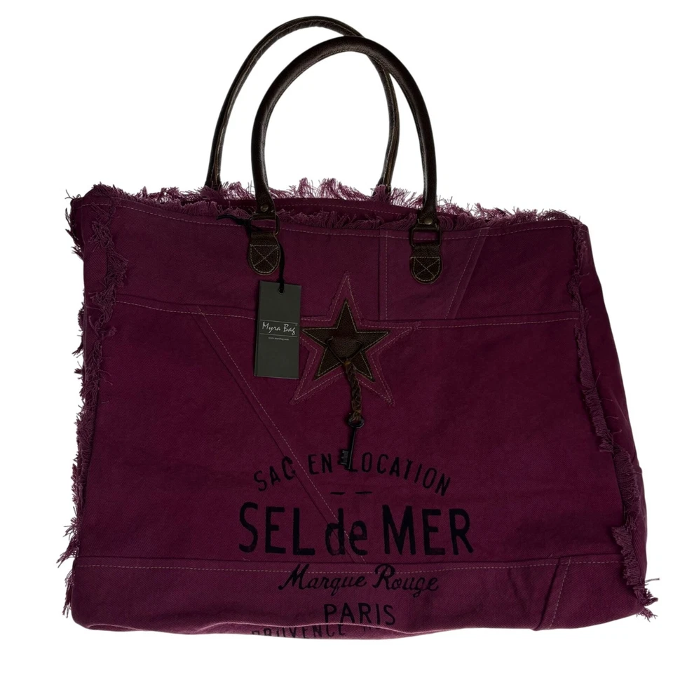 Myra Bag Weekender Handbag Geometric Blanket/Rug Leather Handcrafted Purse Tote