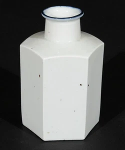 Dansk Niels Refsgaard Blue Mist Hexagonal Bottle Vase White Speckled Japan 7" - Picture 1 of 5