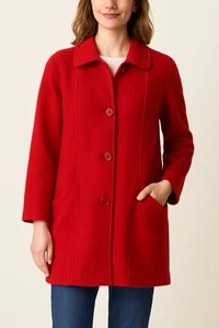Vintage Cabin Creek roter Wollmischung Mantel Damengröße 10 geknöpfte Fronttaschen - Bild 1 von 15