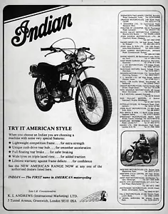 1975 Indian ME-100 Motorcycle Original Print Ad - Picture 1 of 1