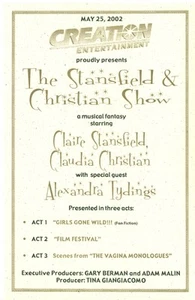XENA - PROGRAMM - THE CLAIRE STANSFIELD + CLAUDIAN CHRISTIAN SHOW - Bild 1 von 2