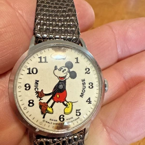 Vintage Disney Bradley Mickey Mouse Pie Eyed Swiss Watch - Works! - Picture 1 of 4