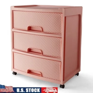 3 Drawer Rolling Storage Cart Utility Organizer Mobile Filing Cabinet W/ Wheels - Picture 1 of 6