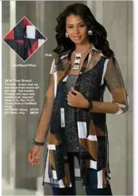 Blusa y Cami Twinset Talla Pequeña Negra Roja Verdadera Elástica de Terciopelo Medianoche Nueva Foto 1 de 2