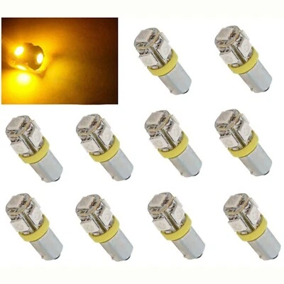 10 Yellow 5-LED Dash Instrument Panel Cluster Gauge Clock Glove Box Light Bulbs - Image 1 of 3