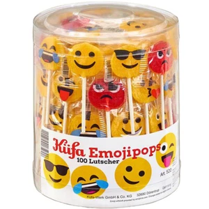Küfa Emojipops Lutscher mit Motiven 100 Stück einzeln verpackt 1300g - Picture 1 of 1