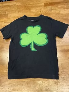 Custom Old Navy Shamrock Black Green T Shirt Youth Small - Picture 1 of 3