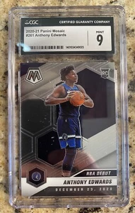 2020-21 Panini Mosaic - NBA Debut #261 Anthony Edwards (RC) CGC 9 - Picture 1 of 2