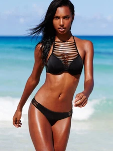 Victoria‘s Secret Hottie Push Up Halter Super Strappy Itsy Bikini Set 34D/M - Picture 1 of 10