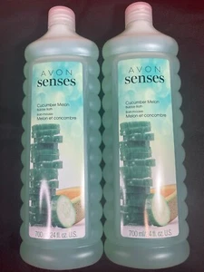 Avon Senses Bubble Bath 24 oz Cucumber Melon LOT OF 2 Refresh New Stock Sealed - Picture 1 of 14