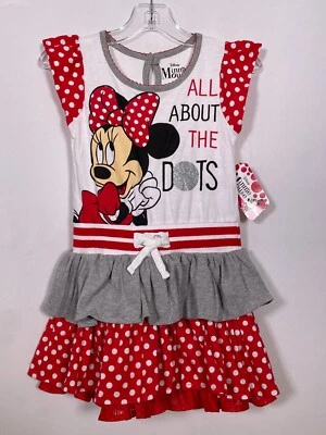 Disney Minnie Mouse All About The Dots Red/White Polka Dot Dress Girls Sz 6 NWT - Image 1 of 4