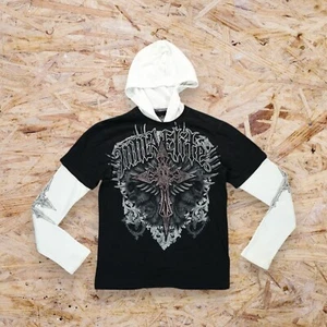 Camisa Y2K MMA Elite Térmica En Capas Manga Larga Grunge Gótica Para Hombres Mediana Rara - Imagen 1 de 8