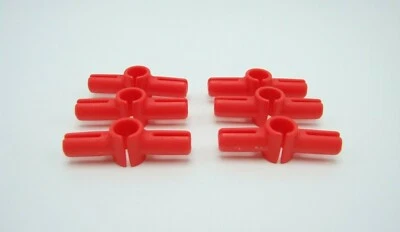 Tinkertoy 6 Connector Clips Red Replacement Parts Plastic Tinker Toy Pieces - Image 1 of 4