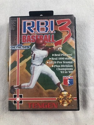 RBI Baseball 3 For Sega Genesis (1991) Box And Cartridge No Manual - Image 1 of 4