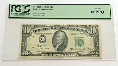 1950 C $10 Chicago Fr. 2013-G PCGS Gem New 66PPQ - Image 1 of 2