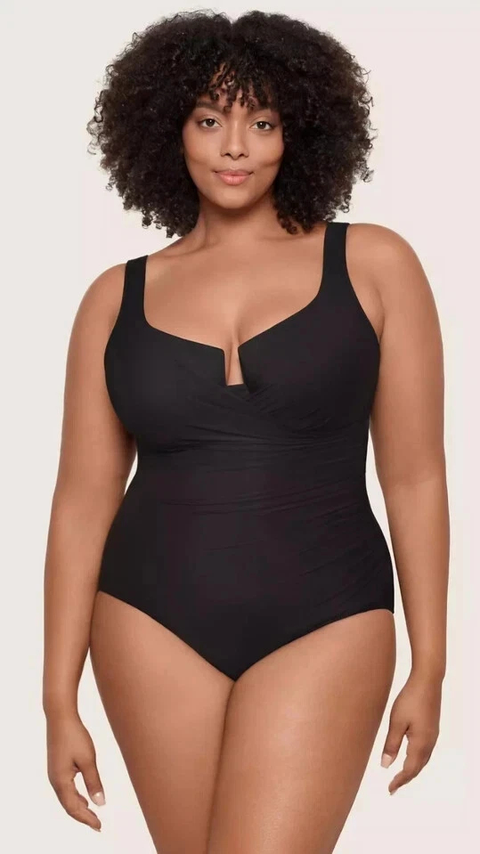 Miraclesuit Escape Underwire Allover Slimming Wrap One Piece Swimsuit 16W 16