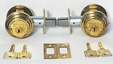 Medeco³ Maxum Bright Brass Single Cylinder Deadbolt with 2-3/8" Backset.