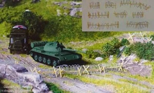 Herpa Military 1/87 HO Scale BARBED WIRE FENCING 15 crush barrier nato wire kit - Photo 1 sur 3