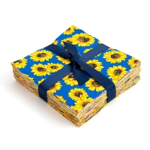 102 piezas GIRASOLES Paquete de Dijes Precorte 5" Cuadrados 100% Algodón Tela Edredón - Imagen 1 de 7