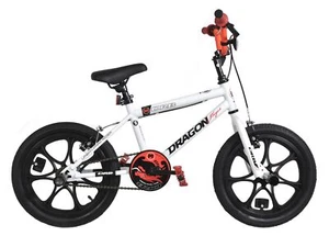 XN Dragon Slayer 16" BMX Kids Bike MAG Wheel Cycling w 2x Stunt Pegs White Red - Picture 1 of 8