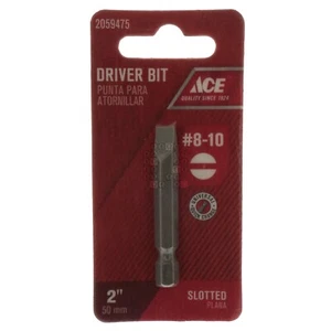 ACE Hardware 2059475 #8-10 Slotted Driver Bit, 2" Length, 1/4" Hex Drive - Picture 1 of 7