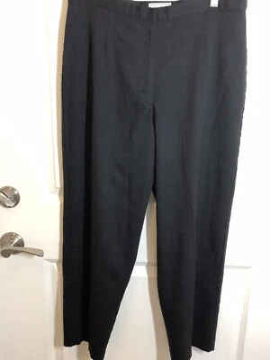 L.L. Bean Pants Women’s 14P Black Wool Blend Crepe Pleated Dress Casual Career - Image 1 of 4
