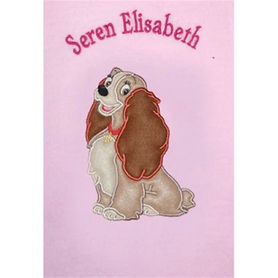 Lady (Lady & The Tramp) Personalised & Applique Super Soft Fleece Baby Blanket - Image 1 of 2