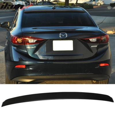 Fits 14-18 Mazda 3 Sedan 4-Door Rear Top Roof Spoiler Window Wing Unpainted ABS - Image 1 of 4