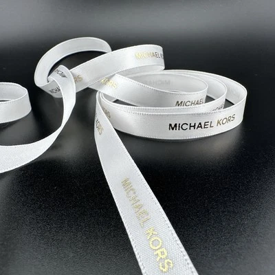 Подлинный Michael Kors лента белое золото логотип подарок надежном 3/8» W x 1 ярд (3 фута) - Изображение 1 из 4
