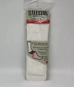 Vintage Ballston LightWeight POLYPROPYLENE LINER Sock White/ Size M - Picture 1 of 5