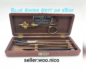 Antikes medizinisches chirurgisches Ebenholz Skalpell Set Holzkoffer Kuriositäten Instrument Werkzeug  - Bild 1 von 19