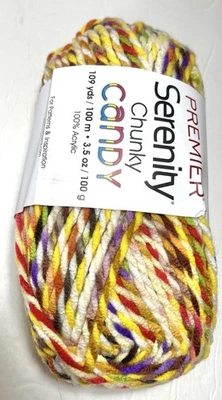 PREMIER YARNS SERENITY CHUNKY CANDY. 1pk. DAISIES. I Combine Ship. See Detail
