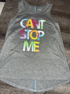 Danskin size L 10 12 rainbow can’t stop me grey tank top Guc Athletic - Picture 1 of 4