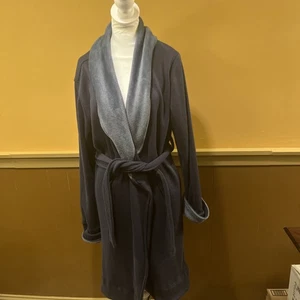 UGG Men’s Blue/Gray Large Tie Bathrobe with Belt - Picture 1 of 13