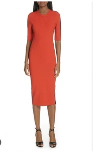 NEW Veronica Beard Audri Dress Side stripe Bodycon Medium Red Navy $695 - Picture 1 of 11