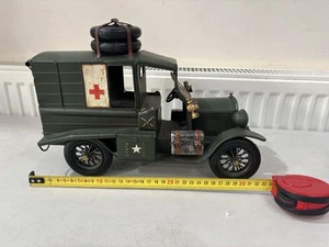 Lesser And Pavey?? Tin Plate Ford Model T Ambulance WW1 Ornamental Car - Picture 1 of 5