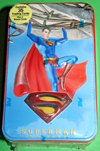SUPERMAN RETURNS Factory Sealed Collectible Tin w/ 35 + 2 Bonus Cards 2006 Topps - Picture 1 of 8