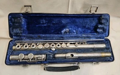 Flauta de agujero abierto Armstrong modelo 103 con estuche - EE. UU. - necesita reparación Foto 1 de 4