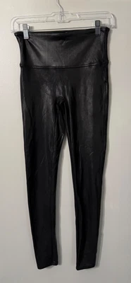 SPANX Women's Black Faux Leather High Rise Leggings Pants Med - Image 1 of 4